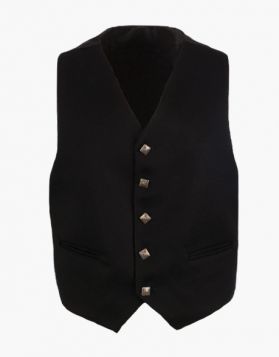 Traditional Black Argyle Kilt Vest 