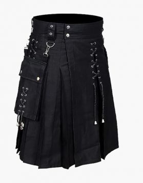 Traditional Black laces Design Utility Kilt