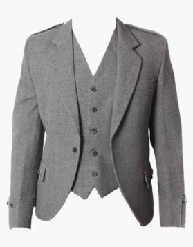 Tweed Argyll Kilt Jacket with Vest - Front Image