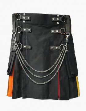 Women Rainbow Gothic Kilt - Front Image 
