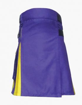 Women's Purple and Yellow Hybrid Kilt- Front Image