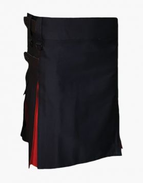 Women's Black Rainbow Pride Kilt- Front Image